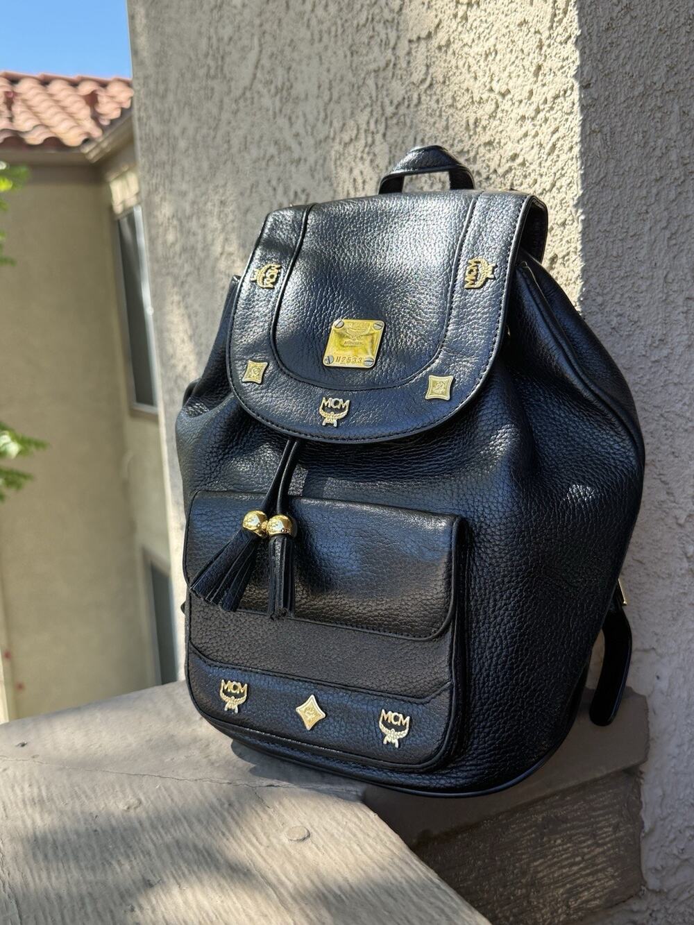 Authentic, Vintage MCM Leather Small Backpack - Made in Germany